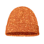 Orange (NOT Real) Glitter Print Beanie