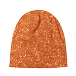 Orange (NOT Real) Glitter Print Beanie