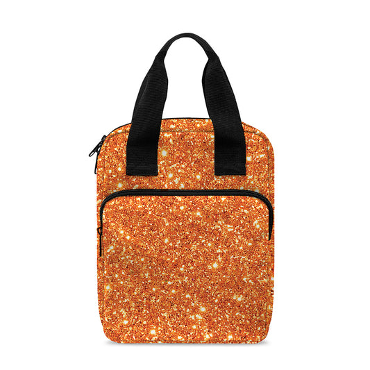 Orange (NOT Real) Glitter Print Bible Tote Bag
