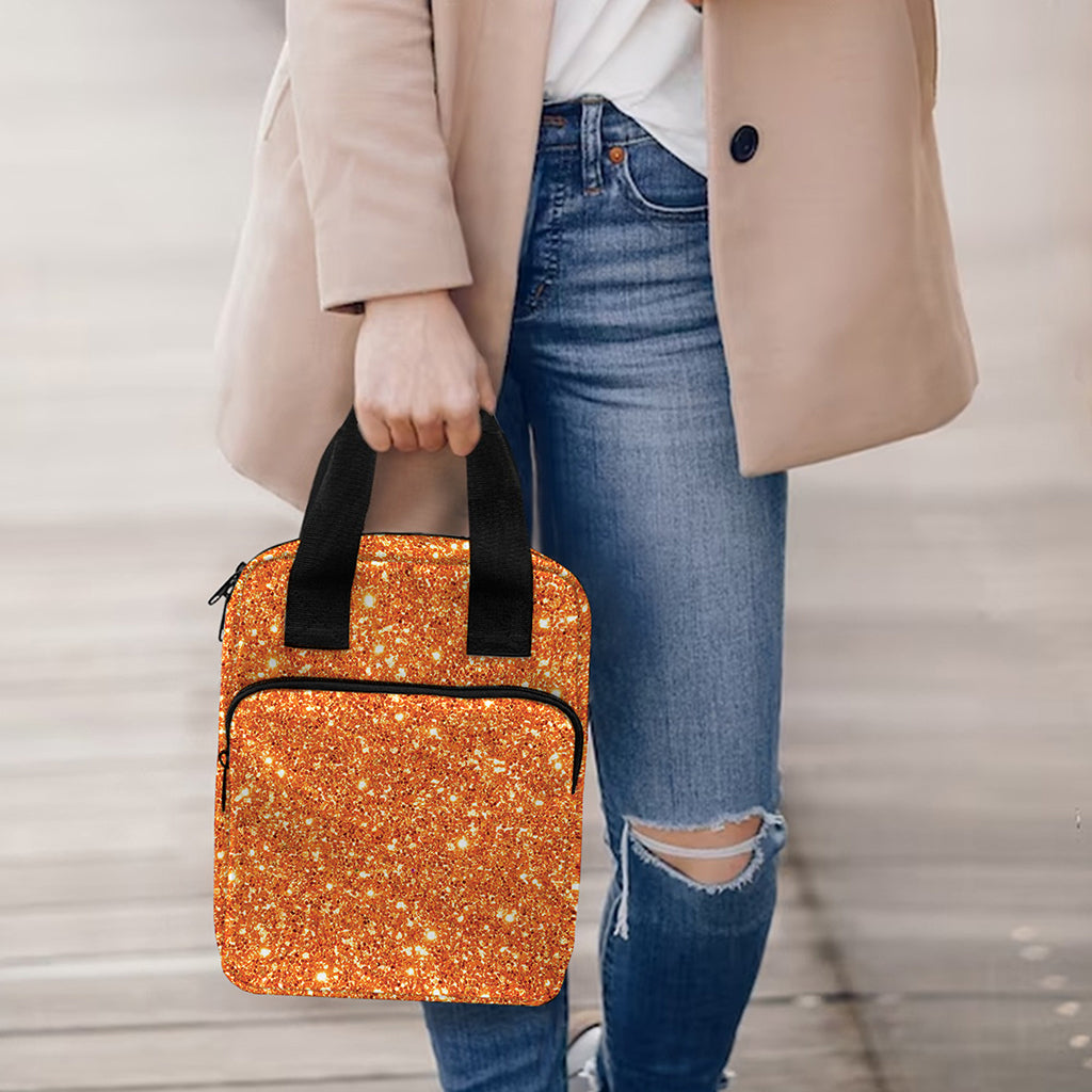 Orange (NOT Real) Glitter Print Bible Tote Bag