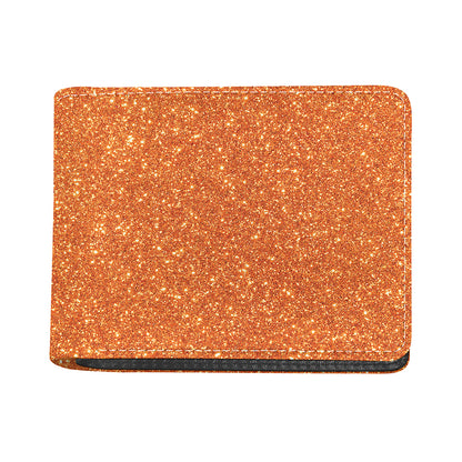 Orange (NOT Real) Glitter Print Bifold Wallet
