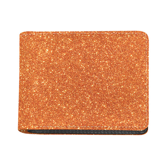 Orange (NOT Real) Glitter Print Bifold Wallet
