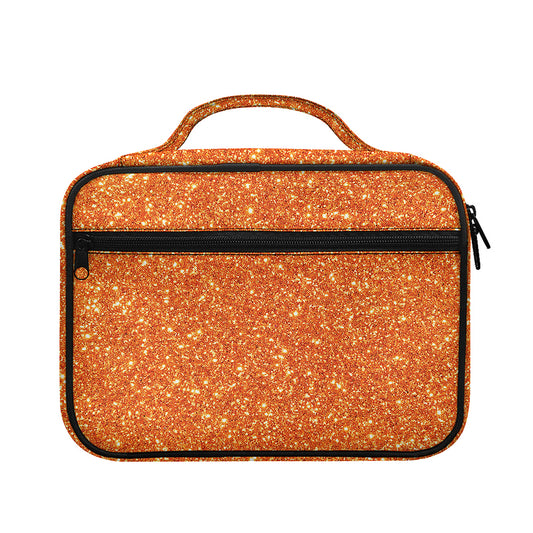 Orange (NOT Real) Glitter Print Briefcase Bible Bag
