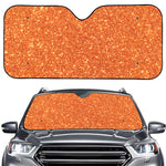 Orange (NOT Real) Glitter Print Car Windshield Sun Shade