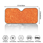 Orange (NOT Real) Glitter Print Car Windshield Sun Shade