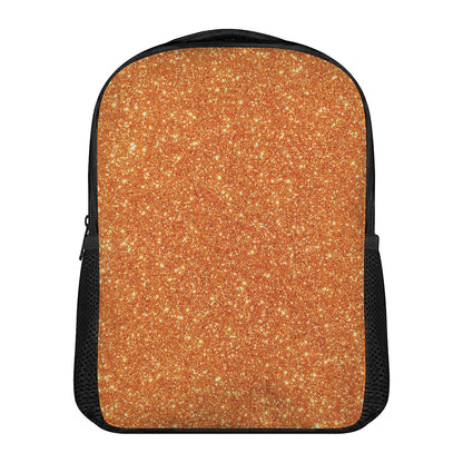 Orange (NOT Real) Glitter Print Casual Backpack