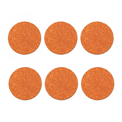 Orange (NOT Real) Glitter Print Coaster Set