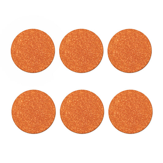 Orange (NOT Real) Glitter Print Coaster Set