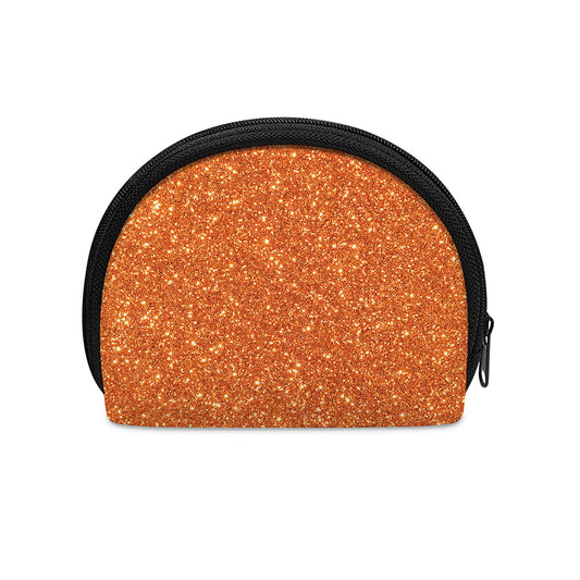 Orange (NOT Real) Glitter Print Coin Purse