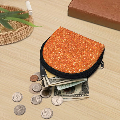 Orange (NOT Real) Glitter Print Coin Purse