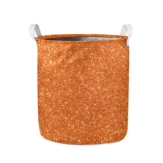 Orange (NOT Real) Glitter Print Collapsible Laundry Basket
