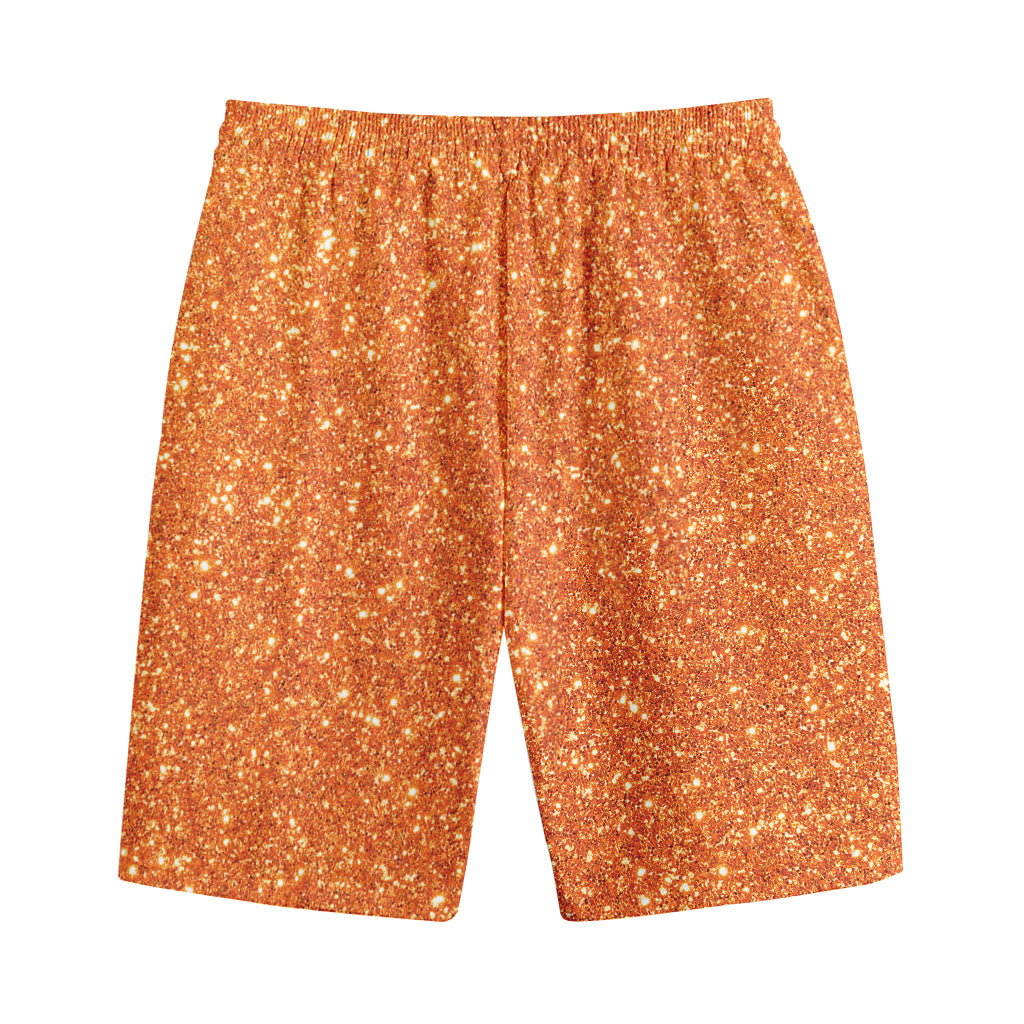 Orange (NOT Real) Glitter Print Cotton Shorts