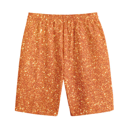 Orange (NOT Real) Glitter Print Cotton Shorts