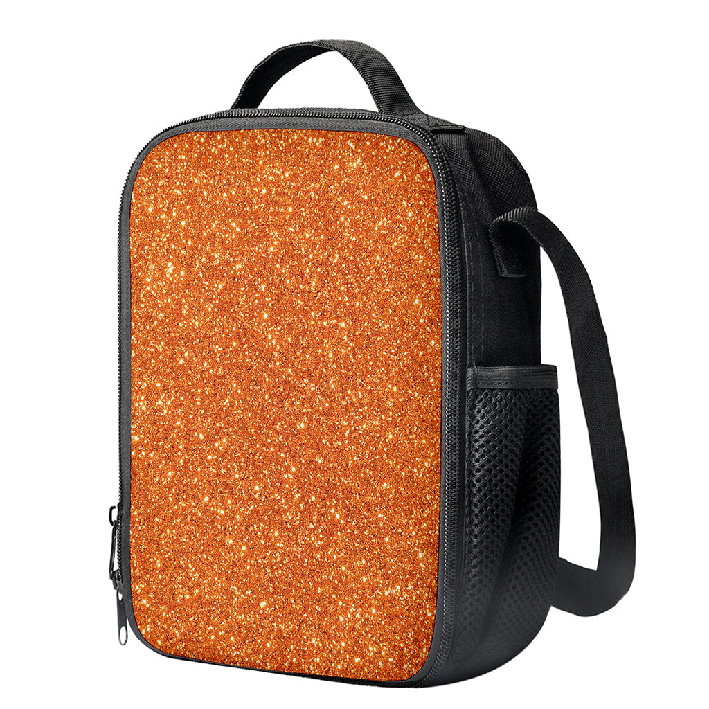 Orange (NOT Real) Glitter Print Crossbody Lunch Bag