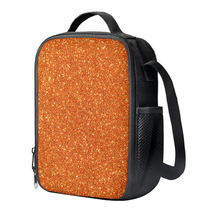 Orange (NOT Real) Glitter Print Crossbody Lunch Bag
