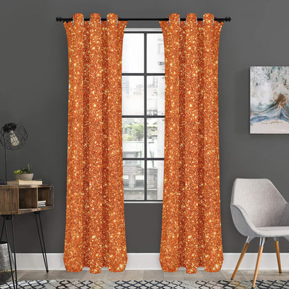 Orange (NOT Real) Glitter Print Curtain