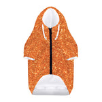Orange (NOT Real) Glitter Print Dog Zip Up Hoodie
