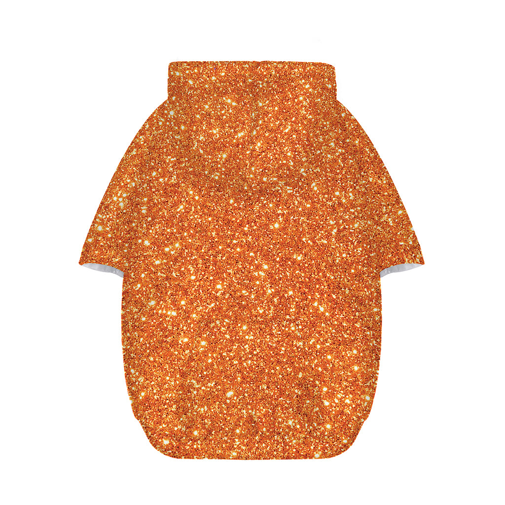 Orange (NOT Real) Glitter Print Dog Zip Up Hoodie