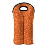 Orange (NOT Real) Glitter Print Double Neoprene Wine Tote