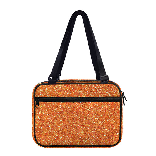 Orange (NOT Real) Glitter Print Double Strap Bible Bag