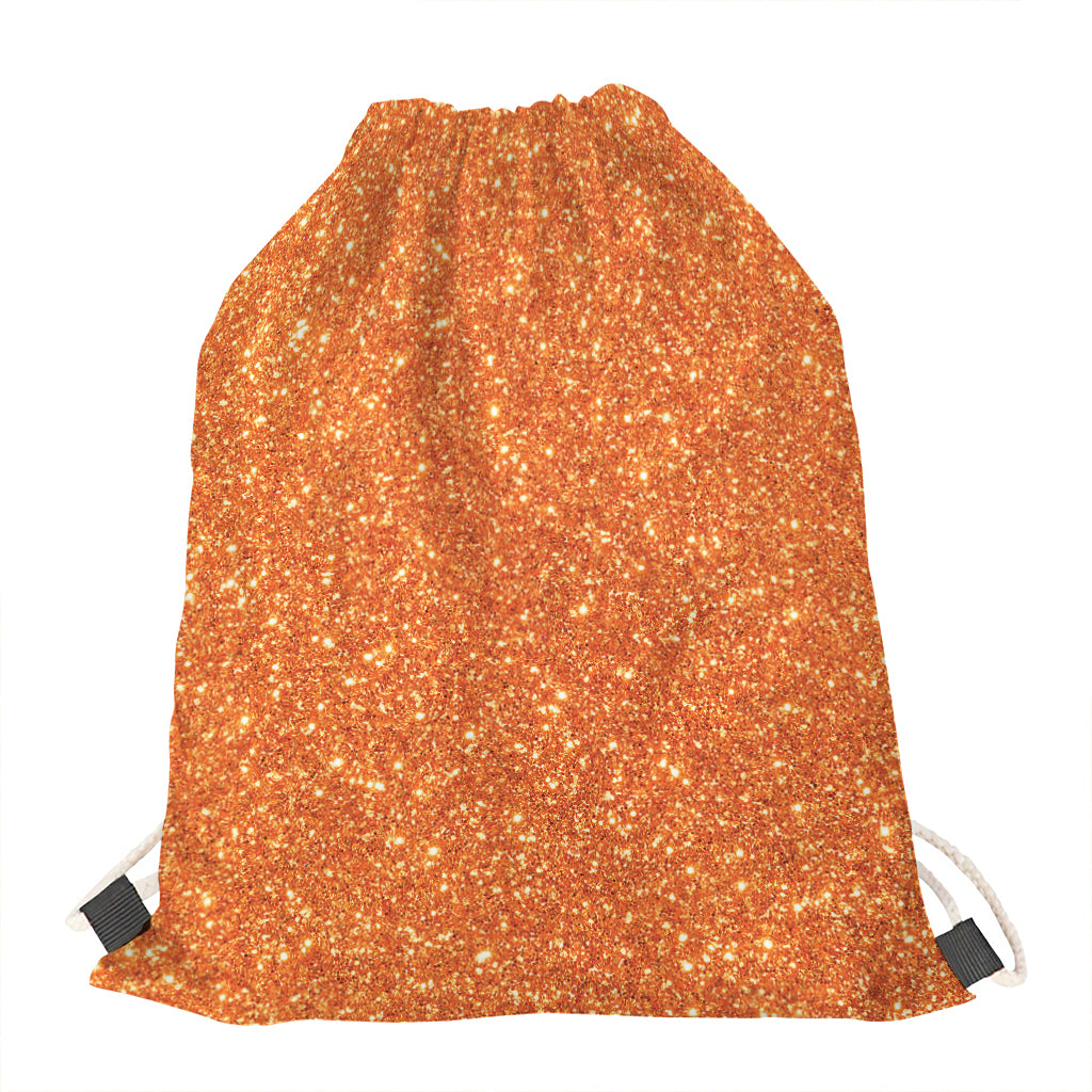Orange (NOT Real) Glitter Print Drawstring Bag