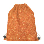 Orange (NOT Real) Glitter Print Drawstring Bag