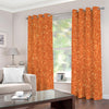 Orange (NOT Real) Glitter Print Extra Wide Grommet Curtains