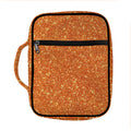 Orange (NOT Real) Glitter Print Front Pocket Bible Bag