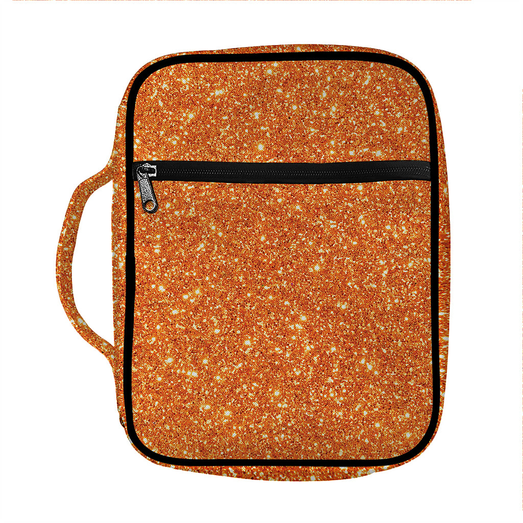 Orange (NOT Real) Glitter Print Front Pocket Bible Bag