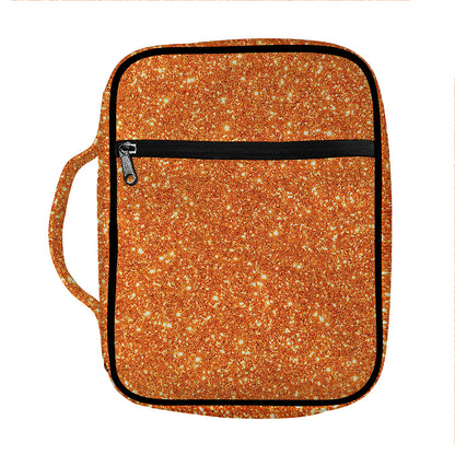 Orange (NOT Real) Glitter Print Front Pocket Bible Bag