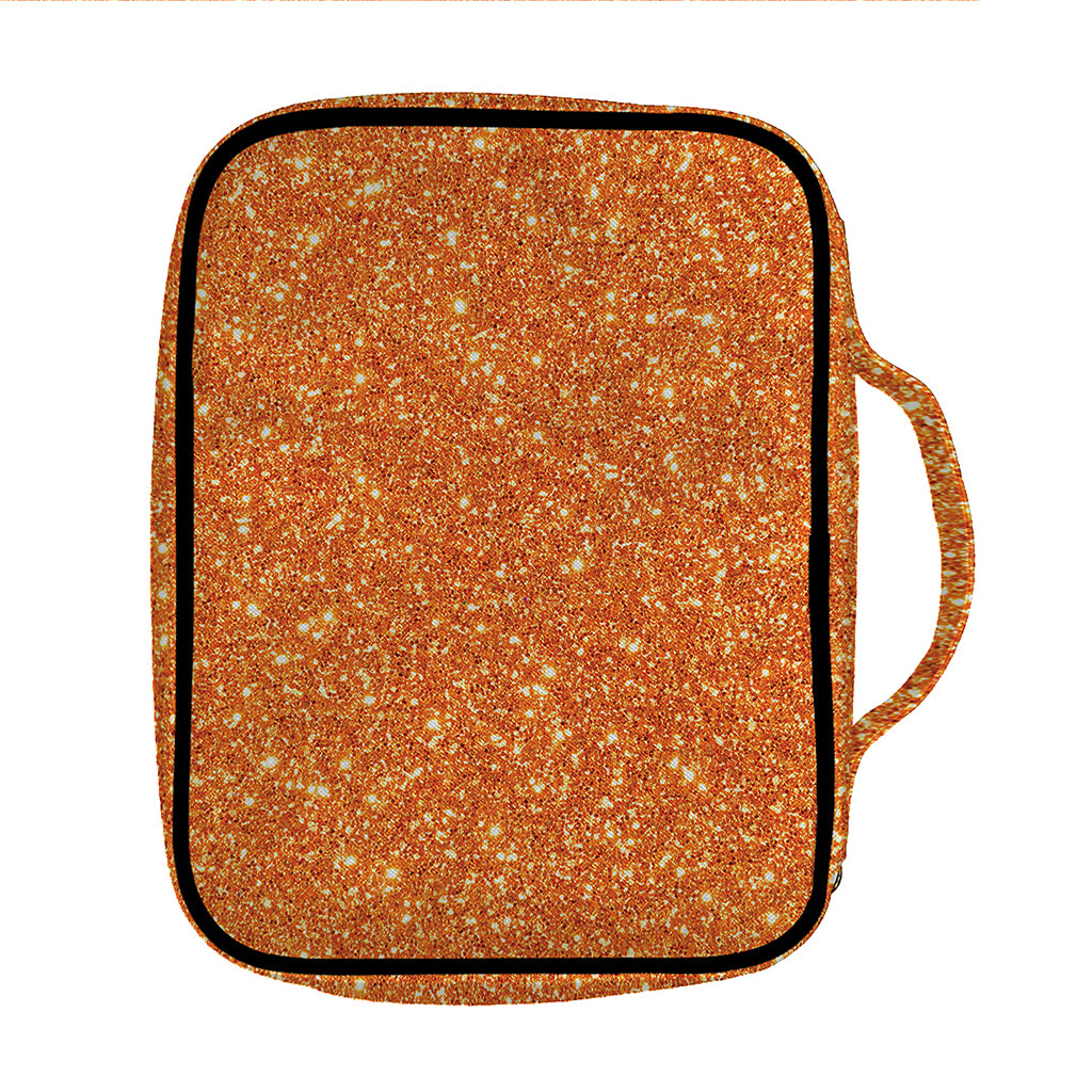 Orange (NOT Real) Glitter Print Front Pocket Bible Bag