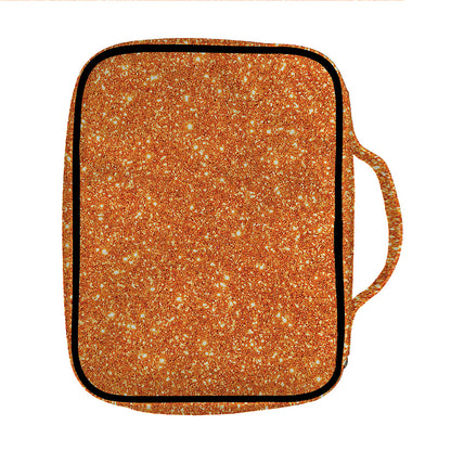 Orange (NOT Real) Glitter Print Front Pocket Bible Bag