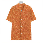 Orange (NOT Real) Glitter Print Hawaiian Shirt