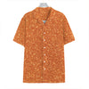 Orange (NOT Real) Glitter Print Hawaiian Shirt