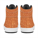 Orange (NOT Real) Glitter Print High Top Leather Sneakers