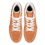 Orange (NOT Real) Glitter Print High Top Leather Sneakers