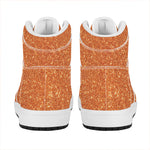 Orange (NOT Real) Glitter Print High Top Leather Sneakers