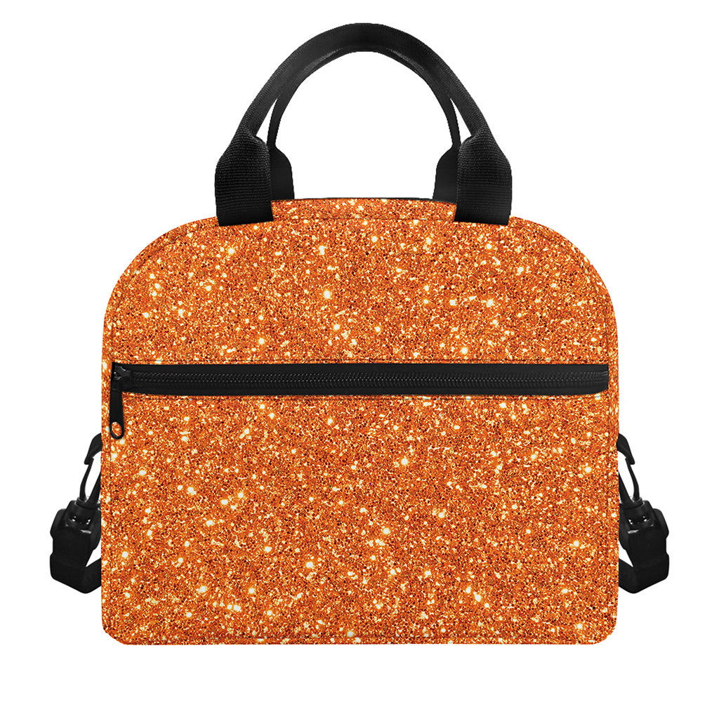 Orange (NOT Real) Glitter Print Insulated Lunch Bag