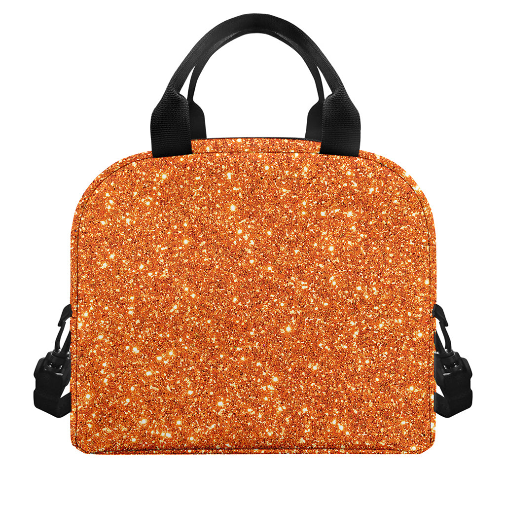 Orange (NOT Real) Glitter Print Insulated Lunch Bag