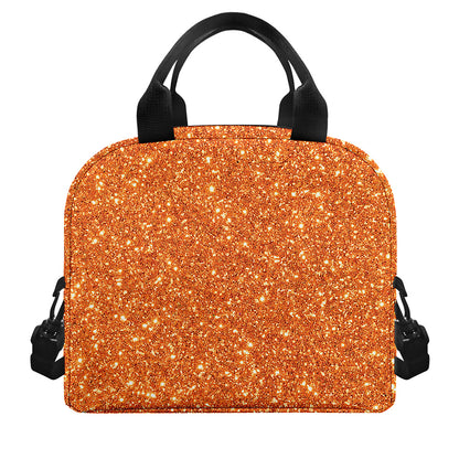 Orange (NOT Real) Glitter Print Insulated Lunch Bag