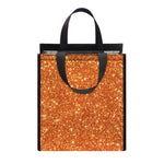 Orange (NOT Real) Glitter Print Insulated Lunch Tote