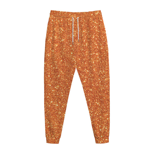 Orange (NOT Real) Glitter Print Jogger Pants