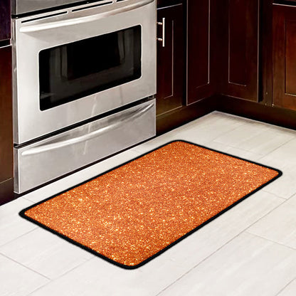 Orange (NOT Real) Glitter Print Kitchen Mat