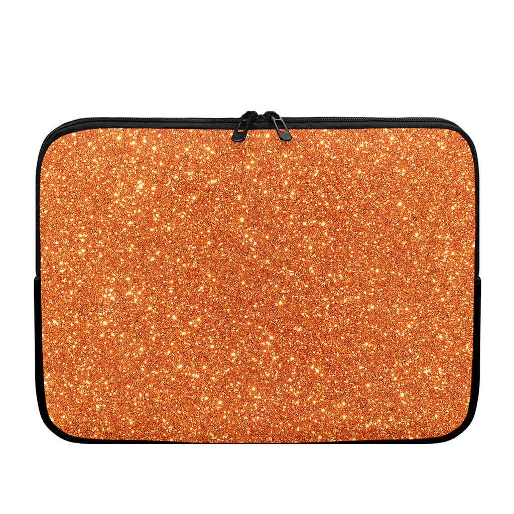 Orange (NOT Real) Glitter Print Laptop Sleeve