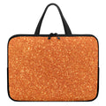 Orange (NOT Real) Glitter Print Laptop Sleeve With Handle