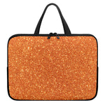 Orange (NOT Real) Glitter Print Laptop Sleeve With Handle