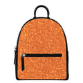Orange (NOT Real) Glitter Print Leather Backpack