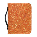 Orange (NOT Real) Glitter Print Leather Bible Cover