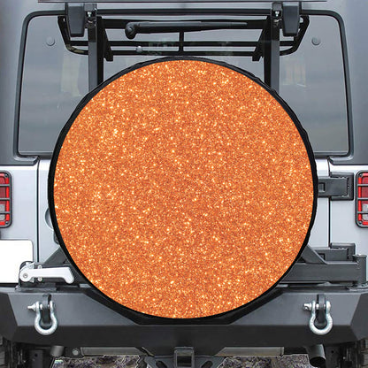 Orange (NOT Real) Glitter Print Leather Spare Tire Cover