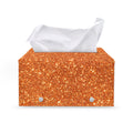 Orange (NOT Real) Glitter Print Leather Tissue Box Cover